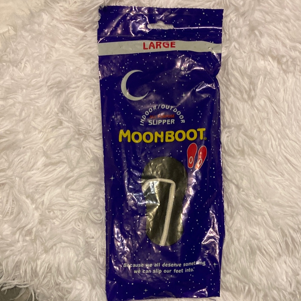 Moon Boot Black ladies Slip-On Slipper Socks with White Piping